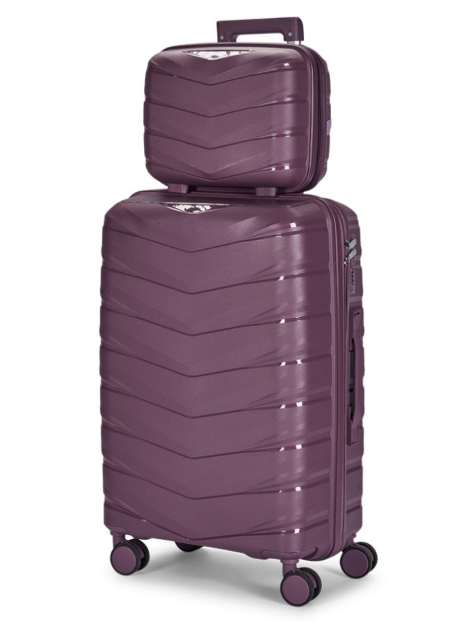 ليمرا طقم شنط سفر مكون من 4 حقائب أمتعة مصنوع من مادة البولي بروبلين المقاومة للكسر لون بنفسجي - Image 5