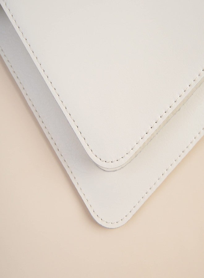 Benfan Leather Laptop Sleeve Compatible with New 15 inch MacBook Air 15 2023, Surface Laptop 15, Surface Book 13.5 Color White - Image 5