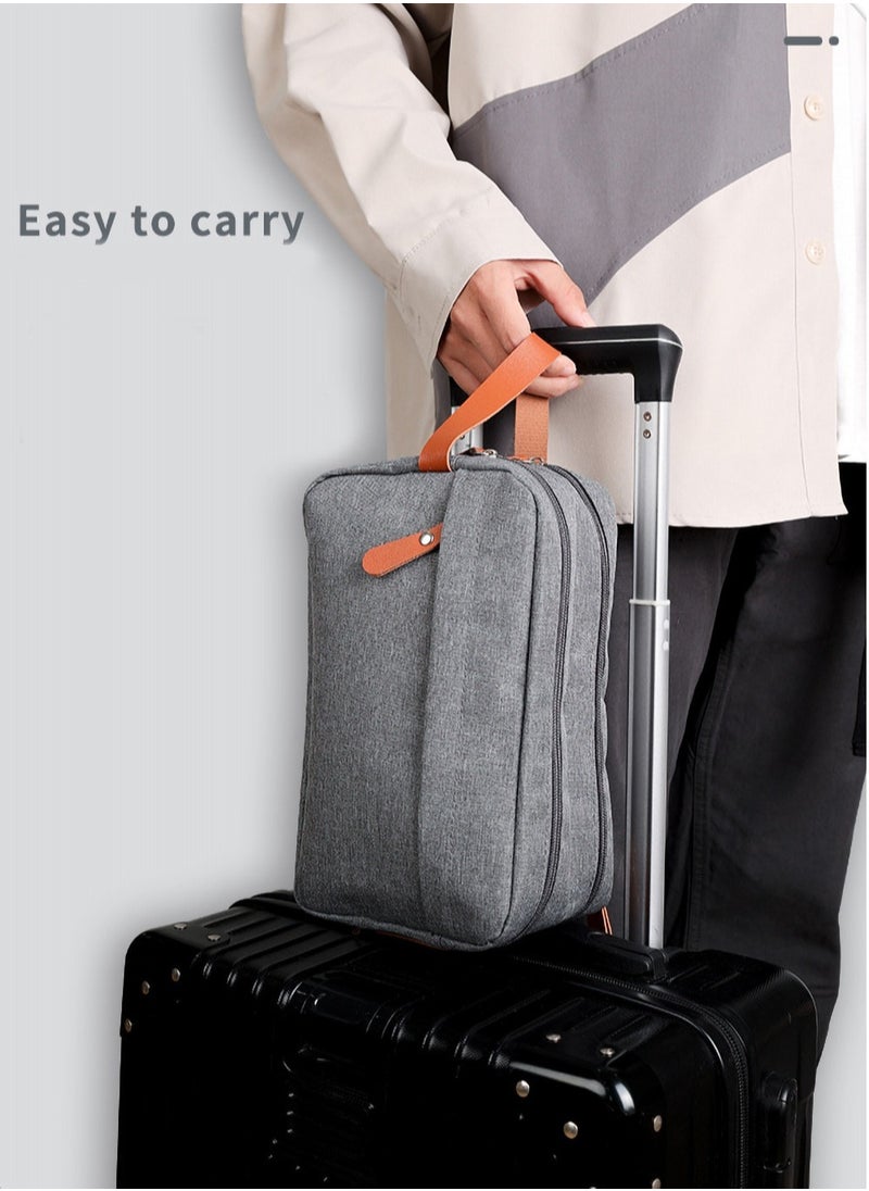 Toiletry Bag, Mini Travel Bag Two Compartments and Waterproof, Portable Storage Bag for Men and Women (Grey) - pzsku/ZCB4AB42C98717F879EFEZ/45/_/1722903704/883e9a7a-bab0-4cb4-804e-5bb65d03d013