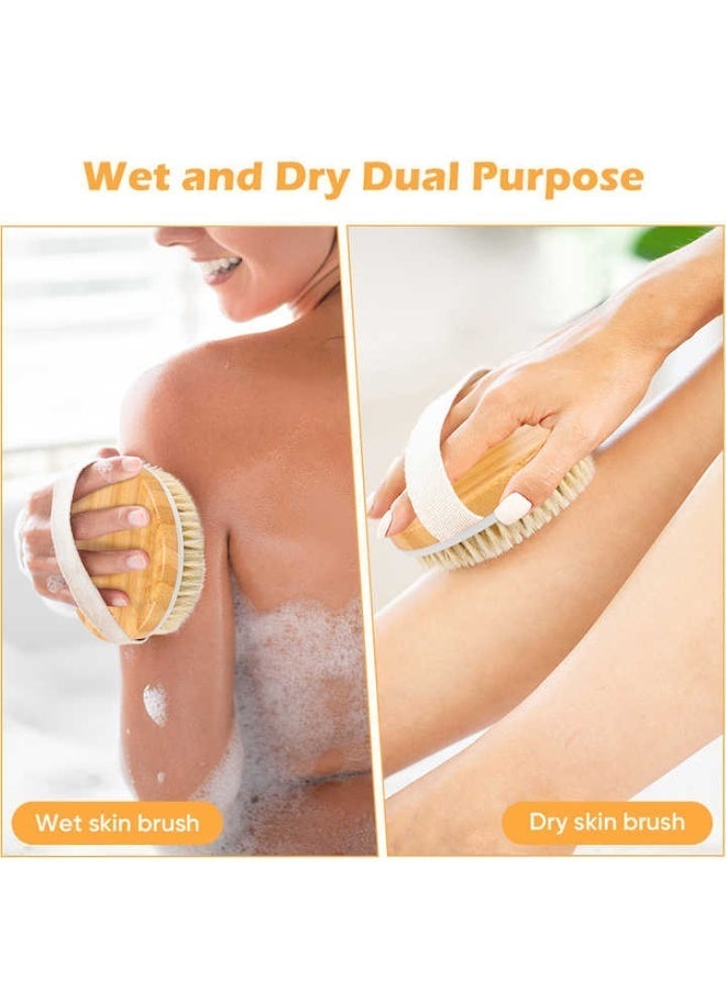 Galaxy Goods Dry Brush for Body – Dual-Use Exfoliating & Massage Brush with Natural Bristles and Soft Nodules for Cellulite Reduction, Lymphatic Drainage & Glowing Skin - Image 4