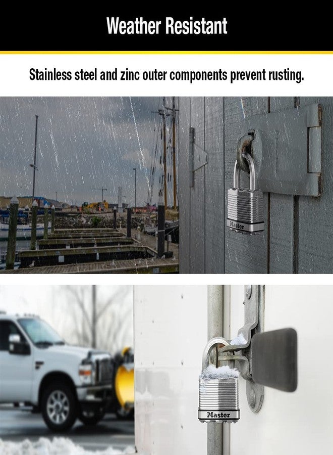 Master Lock M5XT Magnum Heavy Duty Outdoor Padlock with Key, 2 Pack Keyed-Alike - Image 4