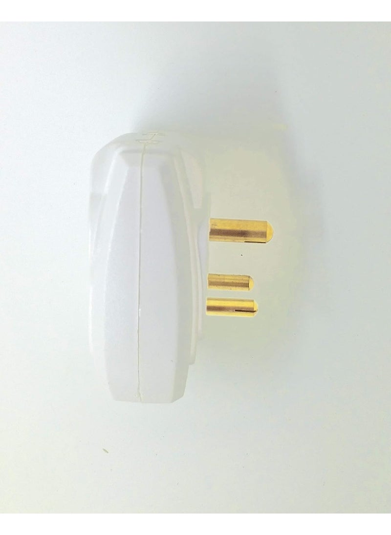 CONA CONA 3 Pin 6A to 16A SMYLE Hugo 3 Way Power Plug Adapter White  - Image 3