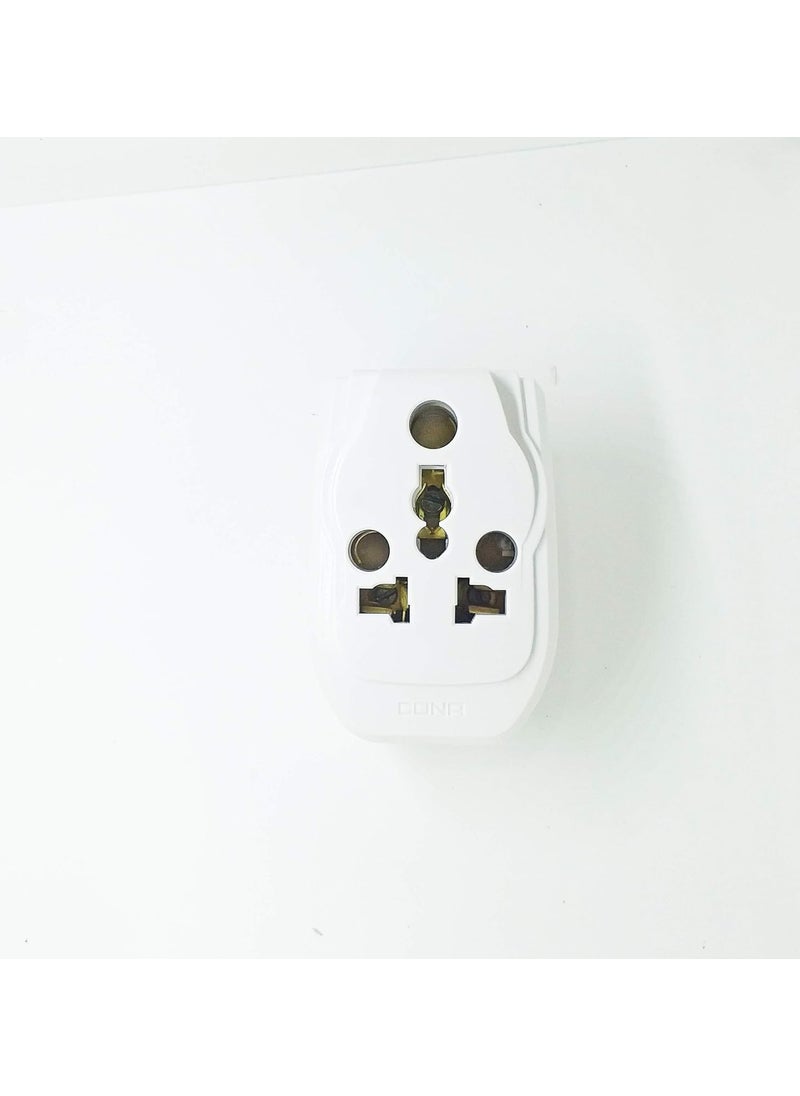 CONA CONA 3 Pin 6A to 16A SMYLE Hugo 3 Way Power Plug Adapter White  - Image 1