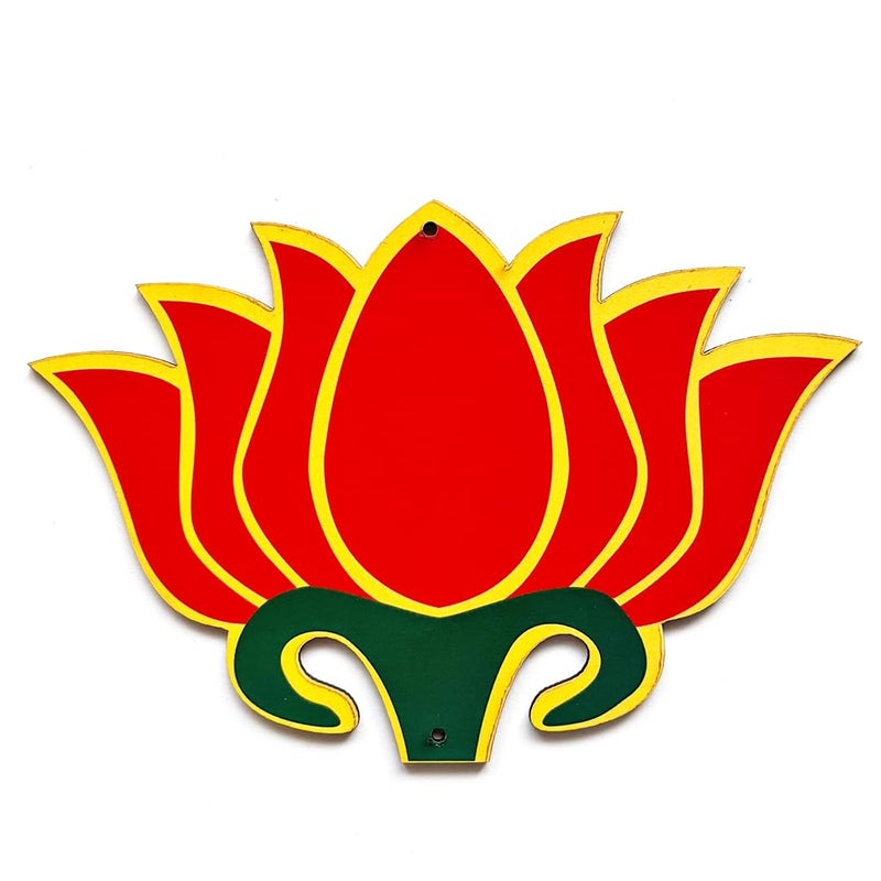 Adikala 3X2.1 in Red Pichwai Lotus Flower MDF Cutout for for Diwali, Dussehra, Home Decoration, Wedding, Mandir Decoration, Toran Hanging Decoration DIY Art & Craft (12)