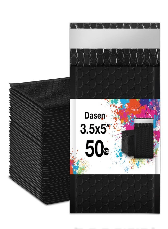Dasen Bubble Mailers 3.5x5 Inch 50 Pcs,Small Self-Sealing Mail Shipping Bags,Black Padded Envelopes #0000 - Image 1