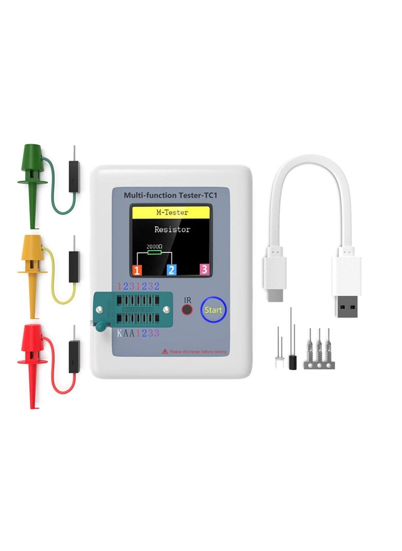 Generic - Transistor Meter, LCR-TC1 Multi-Function Capacitance Resistance ESR Tester, 1.8" Full Color Display Transistor Meter Tester,  for Diode Triode Capacitor Resistor Transistor LCR ESR NPN PNP MOSFET - Image 1