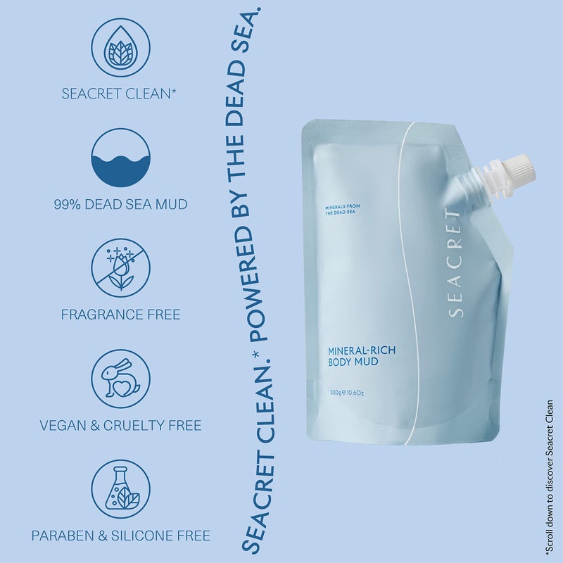 SEACRET Minerals Dead Sea Mud, Mineral Rich Body Mud Treatment Removes Excess Oil and Dead Skin Cells, 10.6 Oz / 313 g - Image 3
