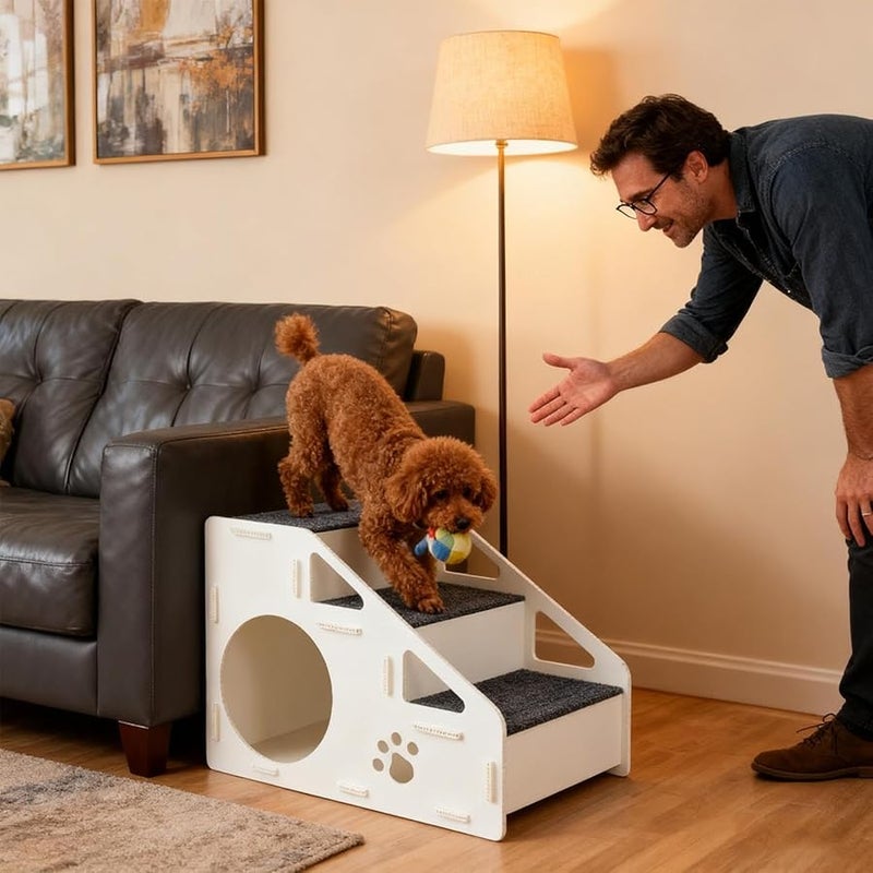 4 Step Dog Stairs Non Slip Pet Ladder for High Bed Couch Lightweight Frame 42x32x32cm - Image 5