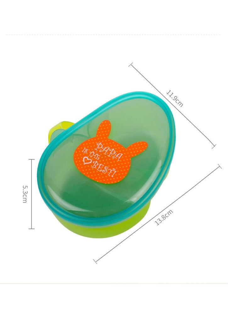 أطفال الهوغوز إناء الطعام المحمول للطفل مقسم بالملعقة منتجات الأم والرضيع أدوات المائدة لتغذية الطفل مجموعة الطعام للأطفال على مدى 4 أشهر (أزرق -أخضر) - Image 3