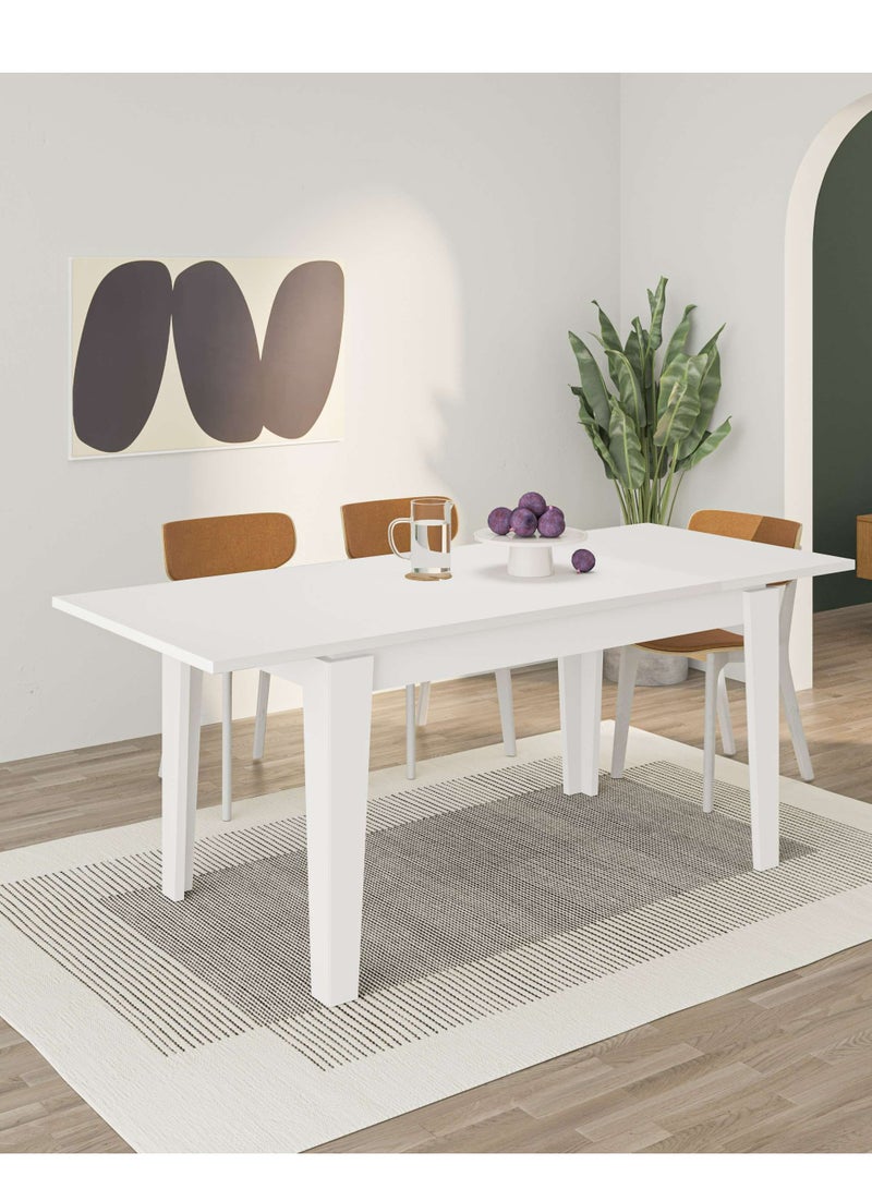 Mourah Home Tolmen Extendable Dining Table L 140 X W 80 - White  - Image 1