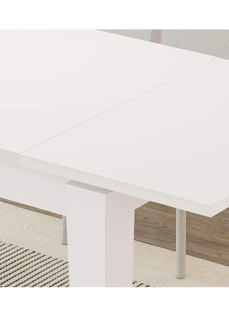 Mourah Home Tolmen Extendable Dining Table L 140 X W 80 - White  - Image 3