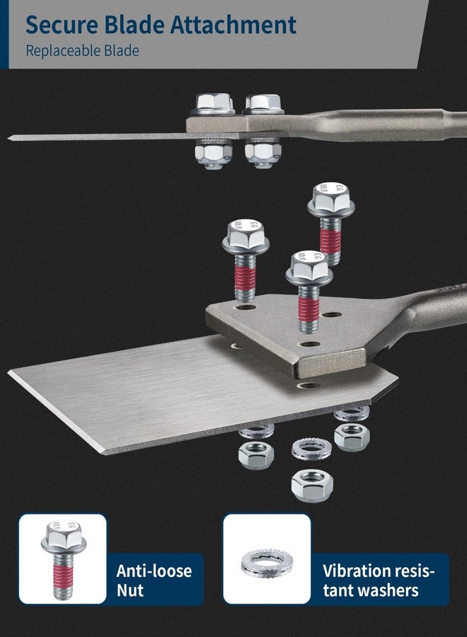 Firecore مكشطة أرضيات Firecore SDS Plus، إزميل تقشير البلاط الرقيق بعرض 4 بوصات، مكشطة رقيقة 4 × 10 بوصات، مكشطة حائط لإزالة المواد اللاصقة تعمل مع مطرقة دوارة SDS Plus - Image 5