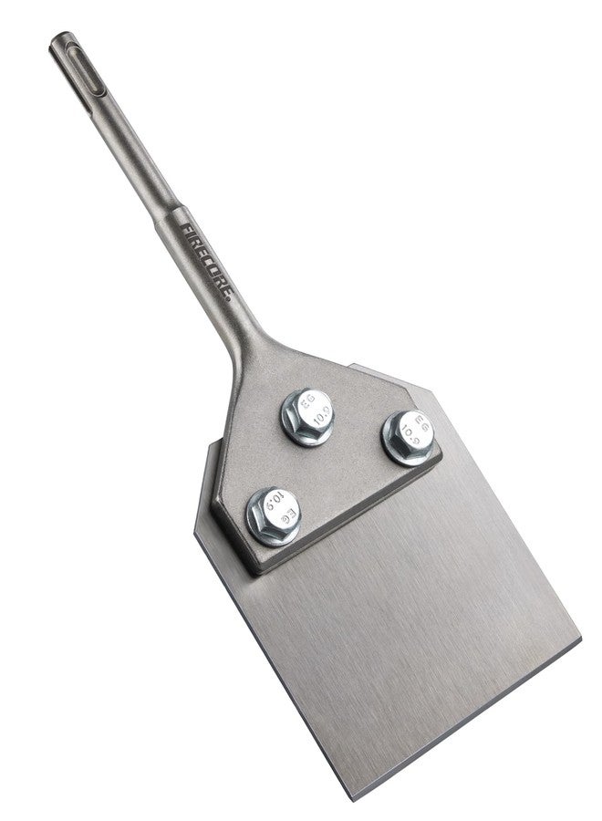 Firecore مكشطة أرضيات Firecore SDS Plus، إزميل تقشير البلاط الرقيق بعرض 4 بوصات، مكشطة رقيقة 4 × 10 بوصات، مكشطة حائط لإزالة المواد اللاصقة تعمل مع مطرقة دوارة SDS Plus - Image 1