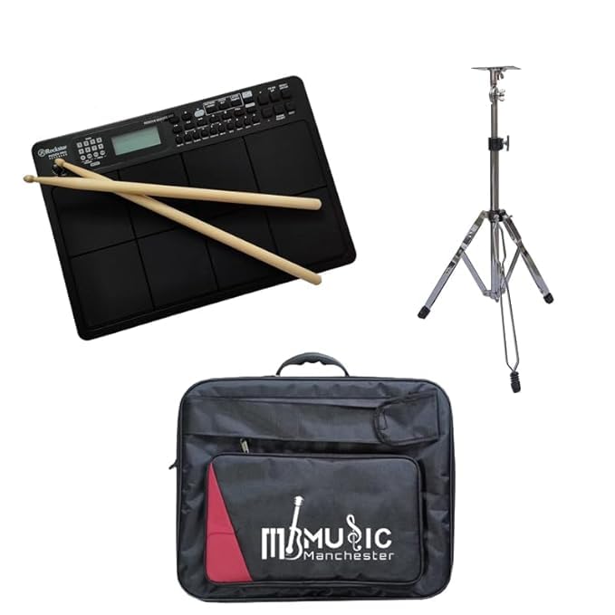 Standzo Rockstar Pad 20 Pro Advanced, 29 Buttons with 147 Indian Percussions, 8 Pad, Black colour with Stand - Image 1