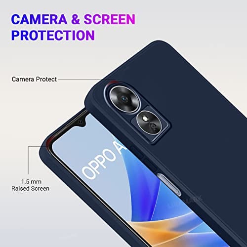 LIRAMARK Silicone Soft Back Cover Case for Oppo A17 (Blue) - Image 4