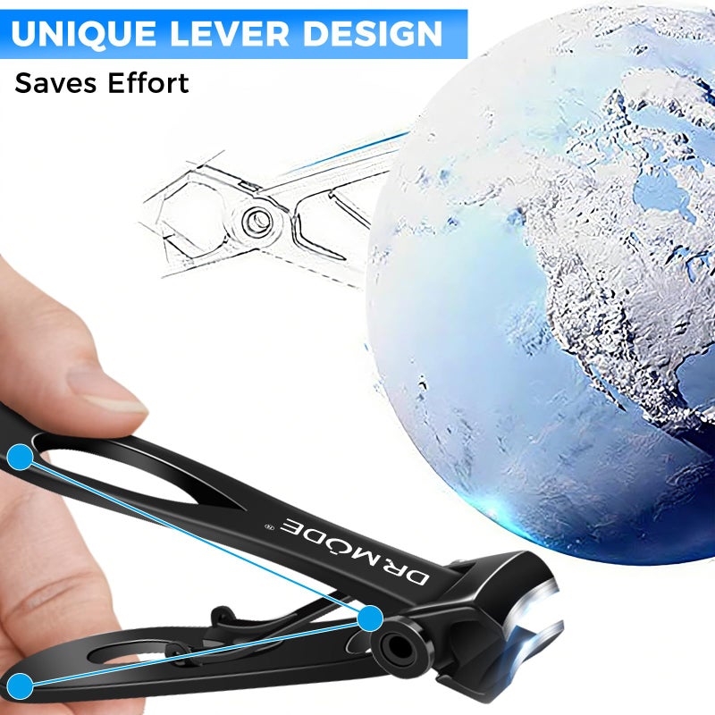 DRMODE Nail Clippers for Men Thick Nails, Heavy Duty Toenail Clippers for Seniors Thick Toenails with 16MM Wide Jaw, Sharp Stainless Steel Large Finger Nail Clippers Adult Cutter Trimmer with File - Image 4