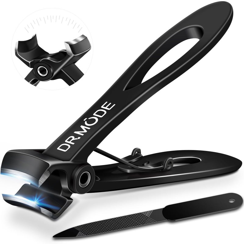 DRMODE Nail Clippers for Men Thick Nails, Heavy Duty Toenail Clippers for Seniors Thick Toenails with 16MM Wide Jaw, Sharp Stainless Steel Large Finger Nail Clippers Adult Cutter Trimmer with File - Image 1