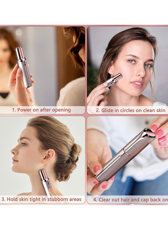 Facial Hair Removal for Women, Painless Epilator Hair Remover Device,Face Shaver USB Rechargeable Face Electric Razor Trimmer for ladies Lip, Chin, Arms - Image 3