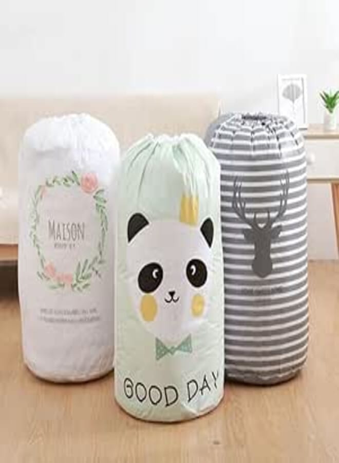 Large Deer Design Storage Bag for Clothes and Quilts with Extra Wide Capacity Holds Two Large Comforters Ideal for Home Organization and Seasonal Wardrobe Storage