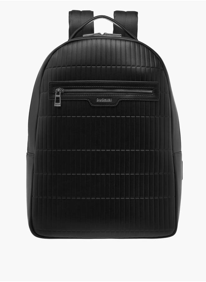 DUCHINI Men Textured Backpack with Adjustable Straps and Zip Closure  - Image 1