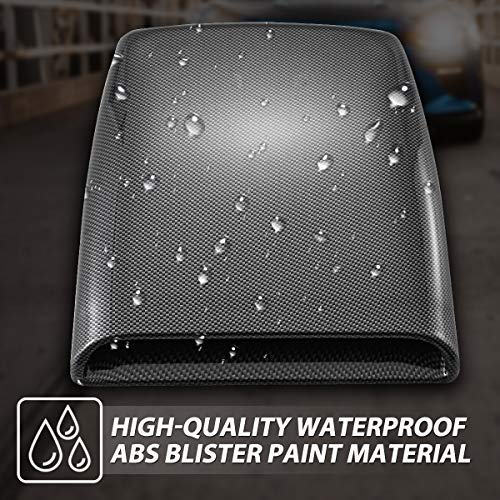 KaTur Universal Car Decorative Air Flow Intake Hood Scoop Vent Turbo Bonnet Cover Carbon Friber - Image 3