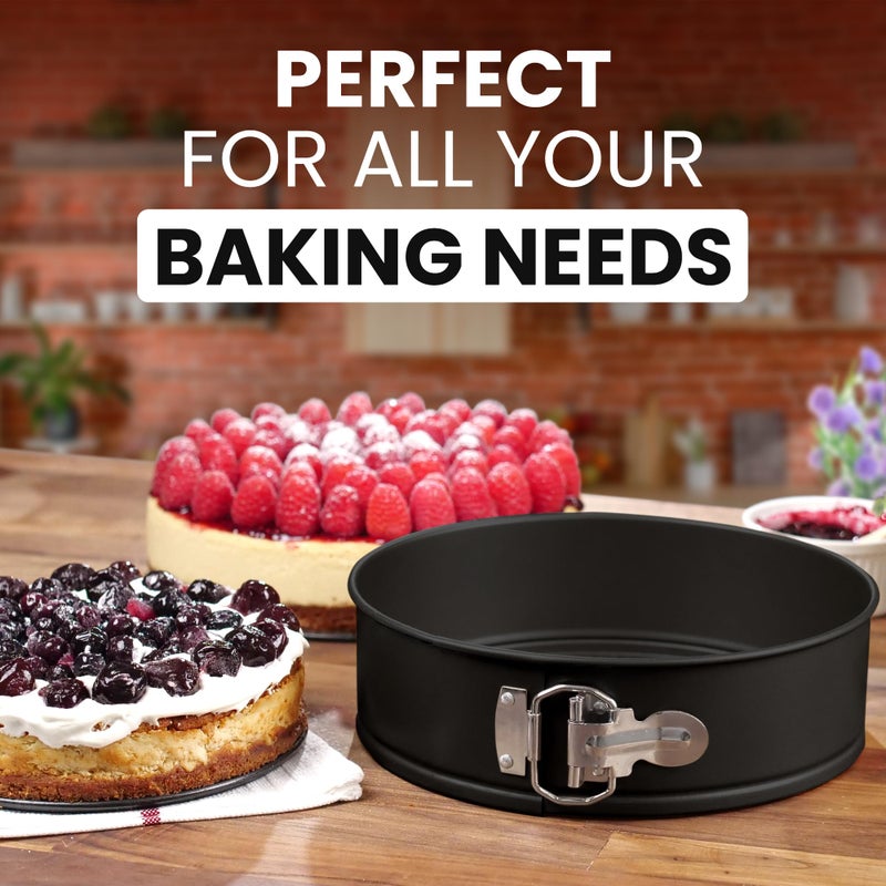 Zulay Kitchen Zulay Premium Springform Pan 9-Inch Nonstick Cheesecake Pan with Removable Bottom, Leak-Proof Design, No Need for Parchment Paper â€“ For Baking Cakes, Cheesecakes, Pies - Easy to Clean (Black) - Image 2
