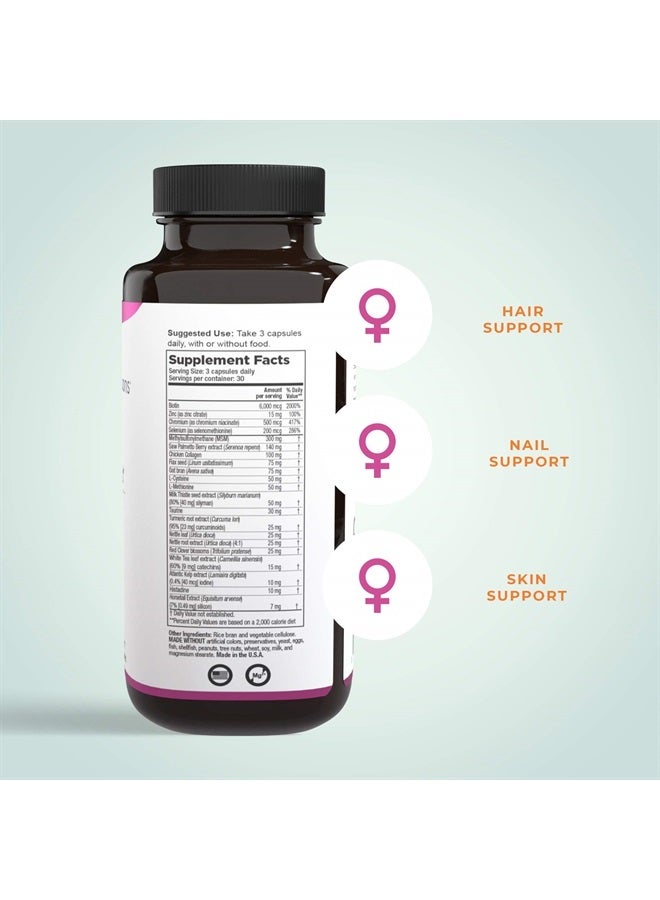 Life Seasons Beau-T - Hair, Nail, and Skin Supplement - Maintain Healthy Hair and Nail Growth - Supports Clear Skin - Nail Strengthener - Contains Biotin, Collagen, Turmeric - 90 Capsules - Image 2