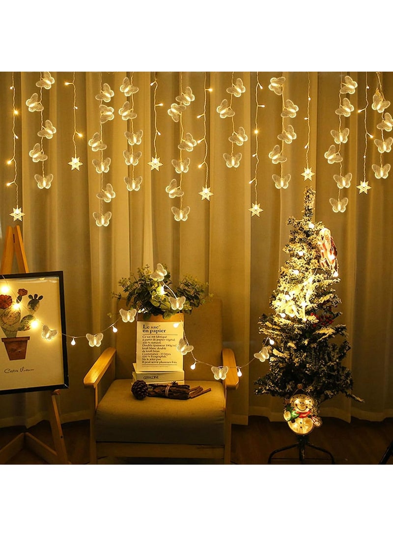 KASTWAVE LED String Lights, 3M 20LED Battery Operated String Romantic Flower Rose Fairy Light, Indoor Outdoor Decorations Large Rose Flower Diameter (1, Butterfly Fairy String Lights) - Image 1