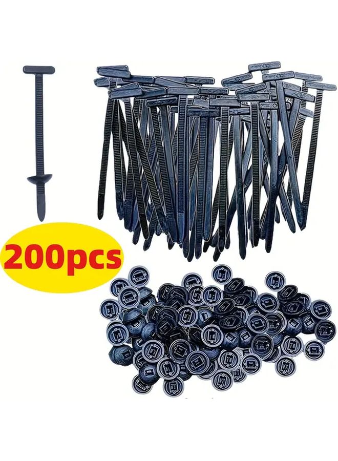 200pcs Heavy Duty Nylon Plastic Cable Ties Black Multifunctional Fasteners For Cable Management - Image 2