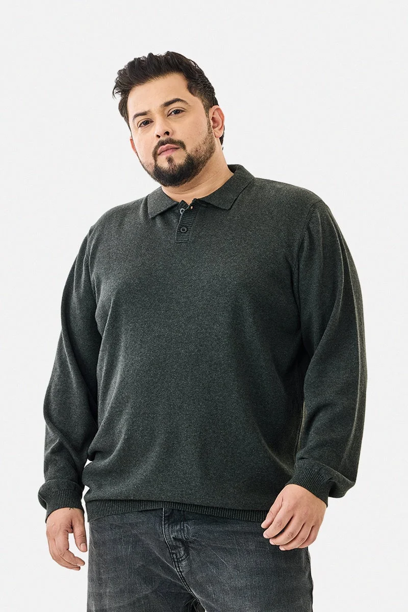 سنيتش تي شيرت بولو بلس سايز ميلانج محبوك مسطح كور لاب