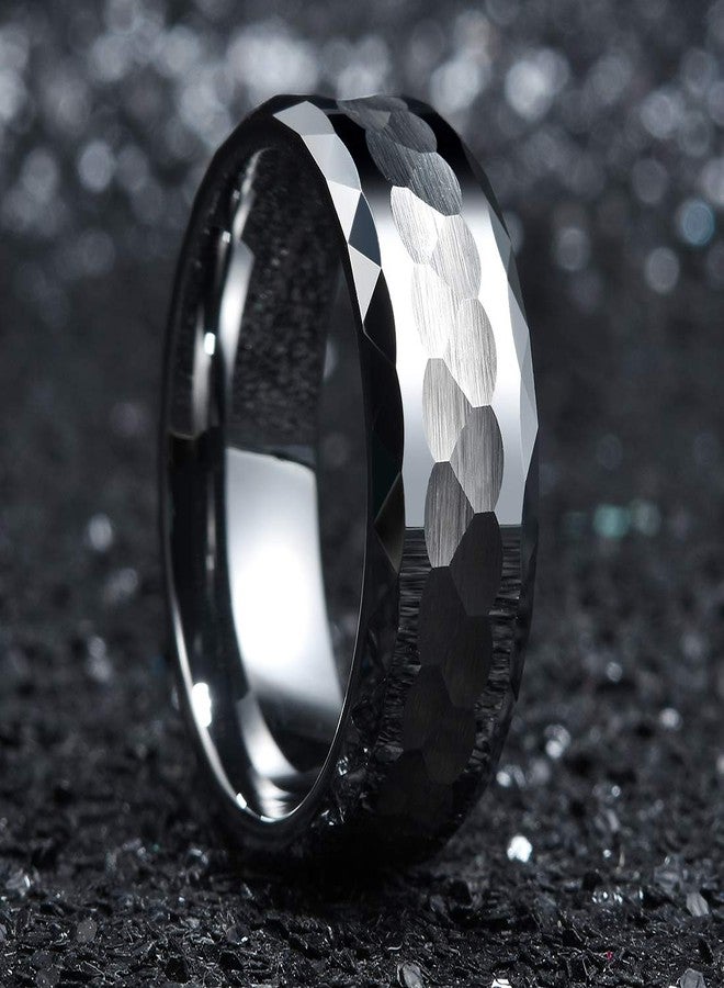 King Will HAMMER Men 8mm Tungsten Carbide Ring Multi-faceted Hammered Polished Finish Wedding Band13 - Image 3