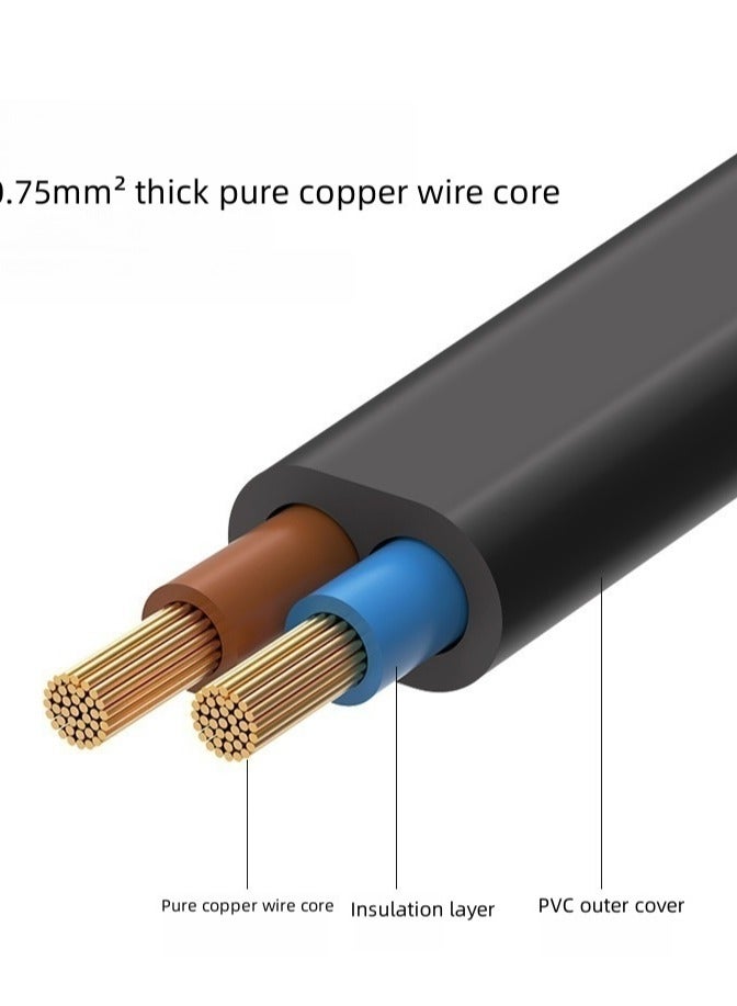 2-pin AC power cord, AC wall plug 13A figure 8 power cord - Image 4