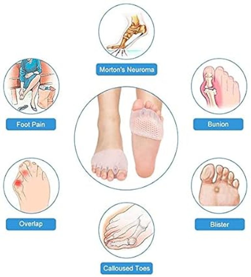 Gel Toe Separators: White Soft Silicone Toe Straighteners - Bunion Corrector for Foot Care, Hallux Valgus & Hammer Toe Alignment - Image 3