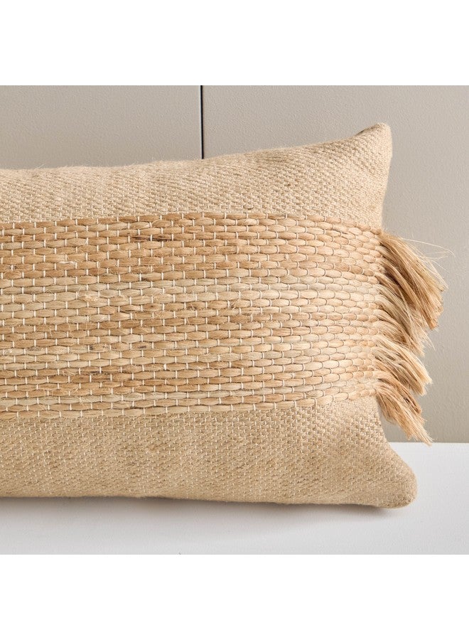 Home Box Terran Jute Fringe Filled Cushion 90 x 35 cm  - Image 2