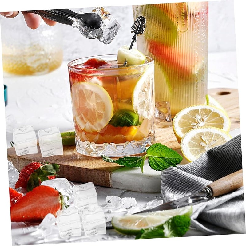 Reusable Plastic Fake Ice Cubes 200PCS Clear Crystal Props For Drinks Photography Decor - Image 5