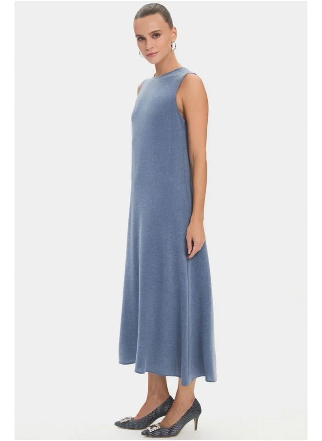 جون June Women Waist Binding Detail Abaya Indigo