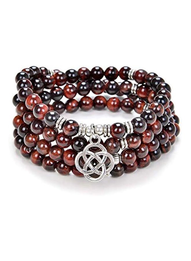oasymala 108 Mala Meditation Beads Yoga Bracelet or Necklace with Celtic Knot Charm, Stone, - Image 1