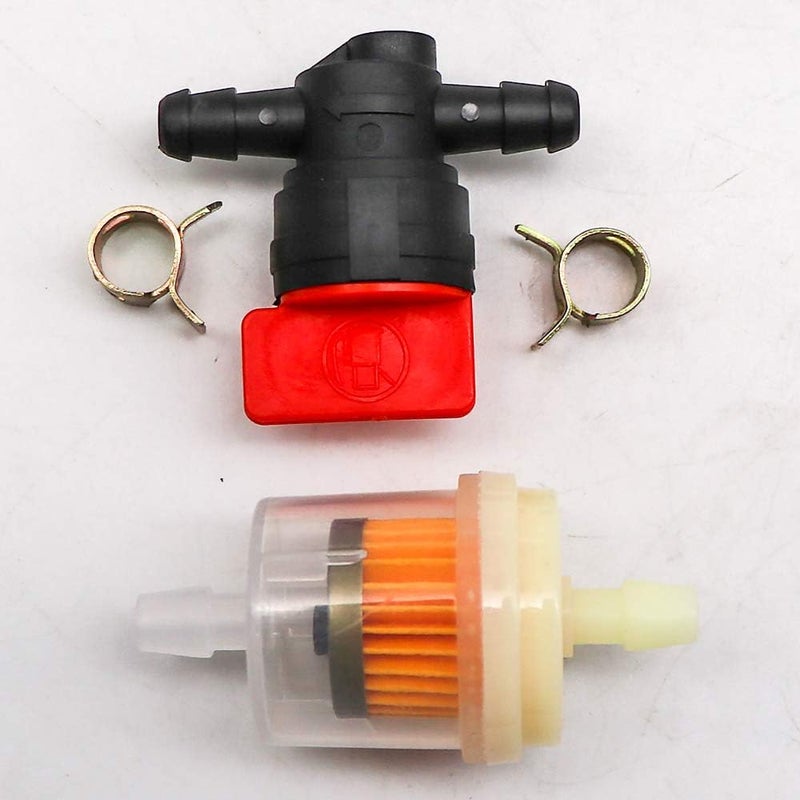 kipa 1/4" In Line Fuel Gas Filter Shut Cut Off Valve Clamp For 494768 697947 698183 John Deere AM36141 AM107340 49019-7001 lawn mower Pack-10 - Image 3