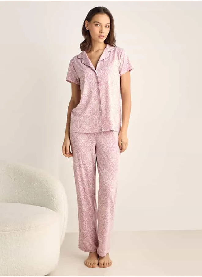 فاف Printed Shirt and Pyjama Set