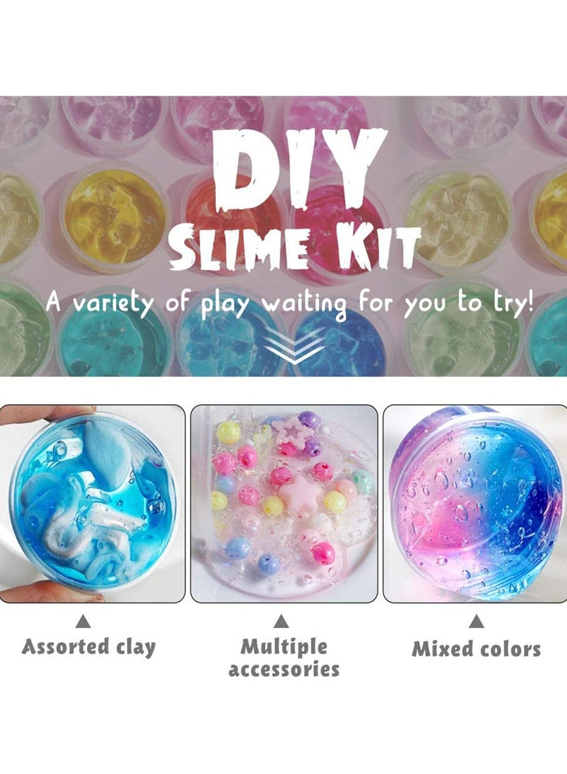 FLYHSO Slime Making Kit for Girls Boys - Diy Slime Toys Gifts for Kids Fluffy Cloud Foam Squish Glitter Slime Making Kits with with Unicorn Charms Slime Kits for Girls and Boys 6 year+ - Image 3