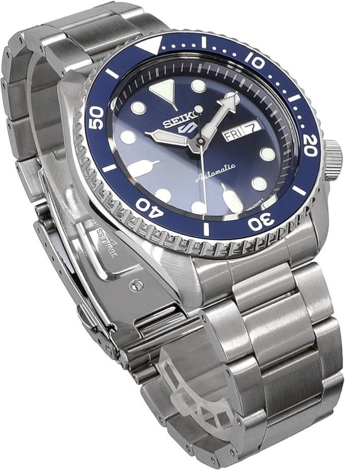Seiko 5 Sports SRPD51K Automatic Men's Watch | Blue Dial Stainless Steel Sports Timepiece - Image 4