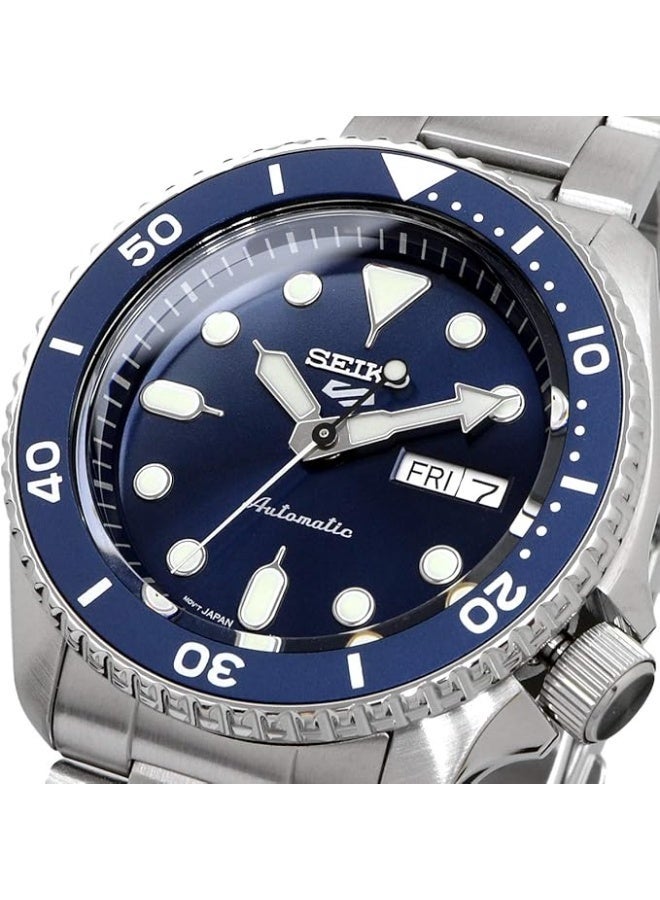 Seiko 5 Sports SRPD51K Automatic Men's Watch | Blue Dial Stainless Steel Sports Timepiece - Image 3