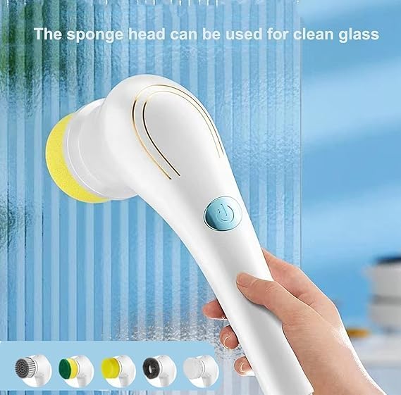 WENGTY Multi-Functional Cleaning Brush 5 in 1 Magic Scrubber Household Cleaning Tools Spin Scrubber Cleaning Scrubber Brush Heads, (Pack of 1) - Image 2