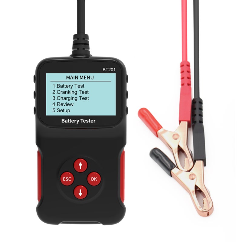 Car Battery Tester 12 V Black - Wide Testing Range CCA 100-2000 (3-220Ah) Battery Analyzer for Car Owners And Car Maintenance Technicians - Image 1