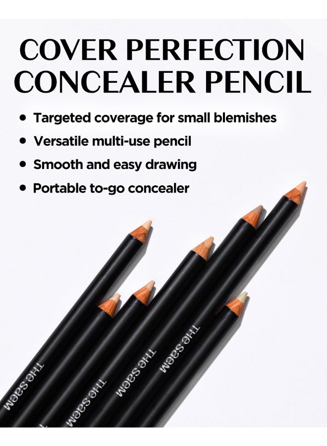 THESAEM Cover Perfection Ideal Concealer Pencil 004oz 15 Natural Beige for Neutral Medium Skin Tones 2123 Slim MultiUse Pencil for Blemishes Dark Circles Korean Makeup Concealer Stick - Image 4