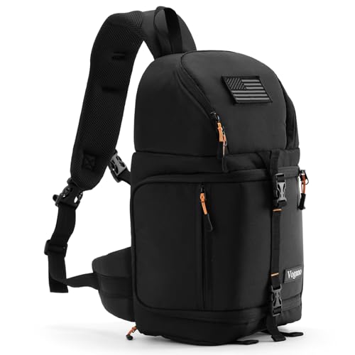 Vogano Camera Sling Bag for Photographers - Waterproof Single-Shoulder Camera Case with Adjustable Dividers, Rain Cover & Side Tripod Pocket - Image 1