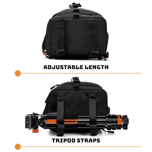 Vogano Camera Sling Bag for Photographers - Waterproof Single-Shoulder Camera Case with Adjustable Dividers, Rain Cover & Side Tripod Pocket - Image 3