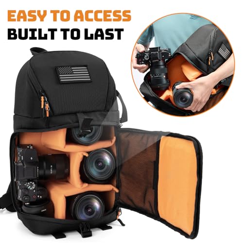 Vogano Camera Sling Bag for Photographers - Waterproof Single-Shoulder Camera Case with Adjustable Dividers, Rain Cover & Side Tripod Pocket - Image 5