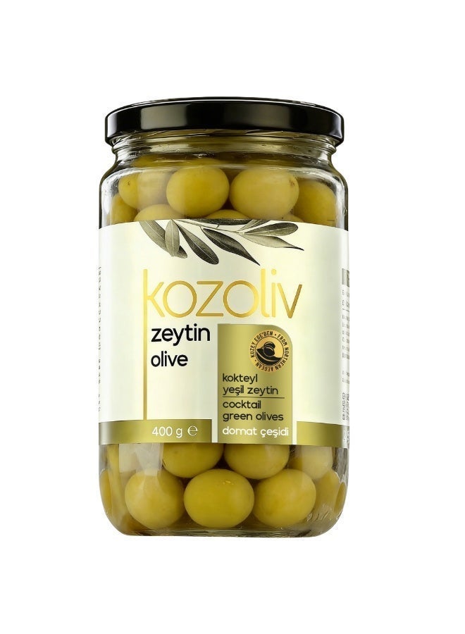 Kozoliv Coctail Premium Turkish Green Olives 400 gr - Image 1