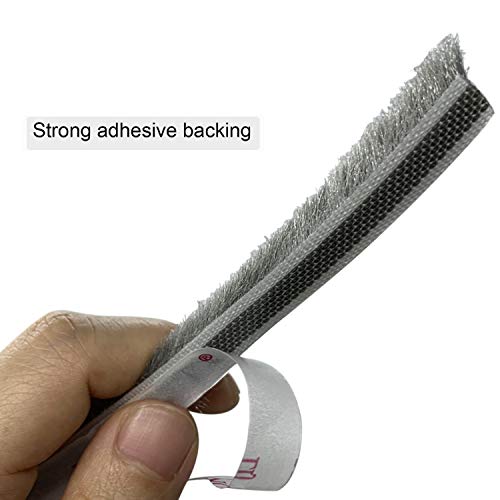 TORRAMI Felt Weather Stripping Seal Tape 11/32 inch x 11/32 inch x 16 ft, Self Adhesive Door Brush Seal Strip with New Package Neat Pile Keep Draft Out Warm in Winter, Grey - Image 3